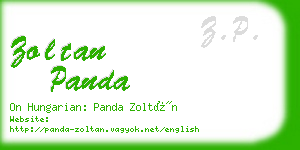 zoltan panda business card